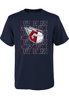 Cleveland Guardians Youth Navy Blue Letterman Short Sleeve T-Shirt