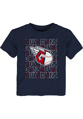 Cleveland Guardians Toddler Navy Blue Letterman Short Sleeve T-Shirt