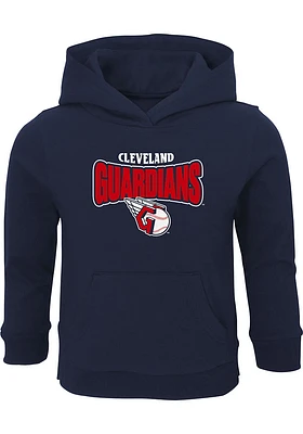 Cleveland Guardians Toddler Navy Blue Draft Pick Long Sleeve Hooded Sweatshirt
