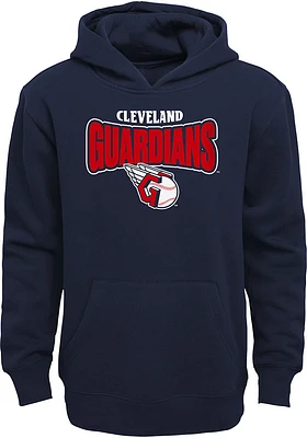 Cleveland Guardians Boys Navy Blue Draft Pick Long Sleeve Hooded Sweatshirt