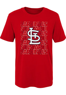 St Louis Cardinals Boys Red Letterman Short Sleeve T-Shirt