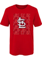 St Louis Cardinals Boys Red Letterman Short Sleeve T-Shirt