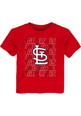 St Louis Cardinals Toddler Red Letterman Short Sleeve T-Shirt