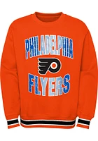 Philadelphia Flyers Youth Orange Classic Blueliner Long Sleeve Crew Sweatshirt