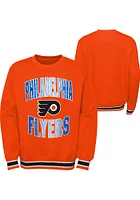 Philadelphia Flyers Youth Orange Classic Blueliner Long Sleeve Crew Sweatshirt