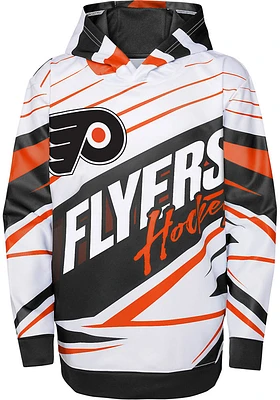 Philadelphia Flyers Boys White Adept Quarterback Long Sleeve Hooded Sweatshirt