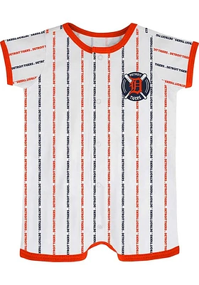 Detroit Tigers Baby White Bat Ball Hitter Romper Short Sleeve One Piece