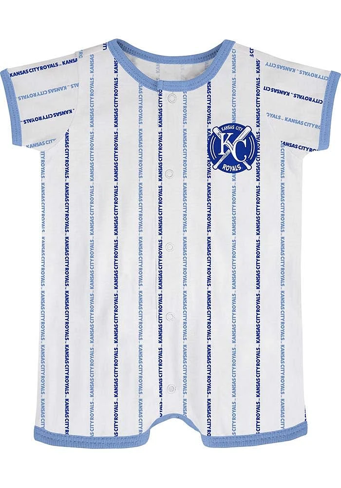 Kansas City Royals Baby White Bat Ball Hitter Romper Short Sleeve One Piece