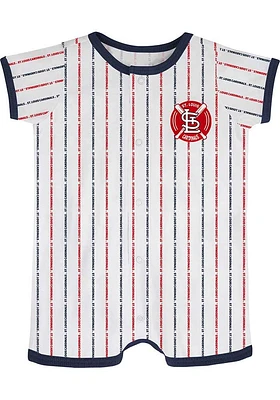 St Louis Cardinals Baby White Bat Ball Hitter Romper Short Sleeve One Piece