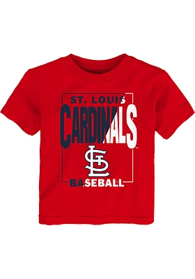 St Louis Cardinals Toddler Red Coin Toss Short Sleeve T-Shirt