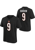 Joe Burrow Cincinnati Bengals Youth Black NN Nike Player Tee