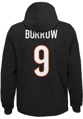 Joe Burrow Outer Stuff Cincinnati Bengals Youth Mainliner NN Long Sleeve Player Hoodie Black