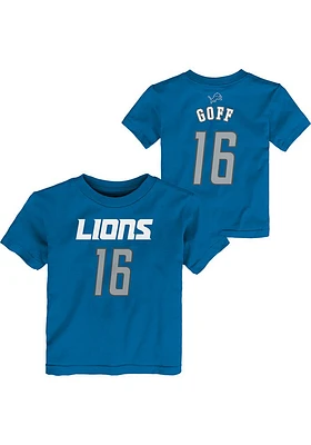 Jared Goff Detroit Lions Toddler Blue Mainliner NN Short Sleeve Player T Shirt