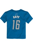 Jared Goff Detroit Lions Toddler Blue Mainliner NN Short Sleeve Player T Shirt