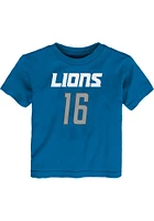 Jared Goff Detroit Lions Toddler Blue Mainliner NN Short Sleeve Player T Shirt