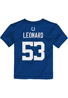 Shaquille Leonard Indianapolis Colts Toddler Blue Mainliner NN Short Sleeve Player T Shirt