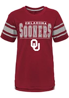 Oklahoma Sooners Youth Cardinal Huddle Up Short Sleeve Fashion T-Shirt