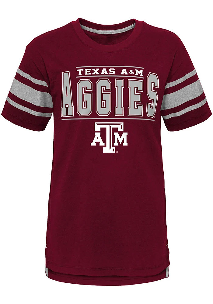 Texas A&M Aggies Youth Maroon Huddle Up Short Sleeve Fashion T-Shirt