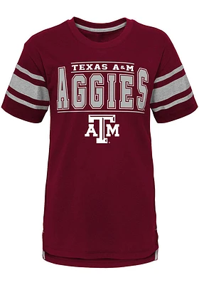 Texas A&M Aggies Youth Maroon Huddle Up Short Sleeve Fashion T-Shirt