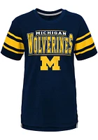 Michigan Wolverines Youth Blue Huddle Up Short Sleeve Fashion T-Shirt