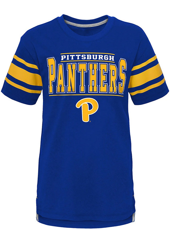 Pitt Panthers Youth Blue Huddle Up Short Sleeve Fashion T-Shirt