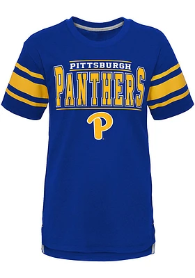 Pitt Panthers Youth Blue Huddle Up Short Sleeve Fashion T-Shirt