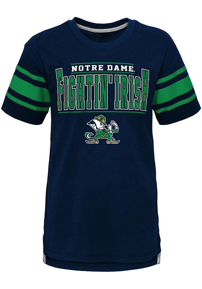 Notre Dame Fighting Irish Youth Navy Blue Huddle Up Short Sleeve Fashion T-Shirt