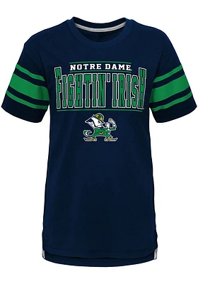 Notre Dame Fighting Irish Youth Navy Blue Huddle Up Short Sleeve Fashion T-Shirt