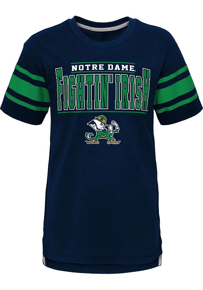 Notre Dame Fighting Irish Boys Navy Blue Huddle Up Short Sleeve Fashion Tee