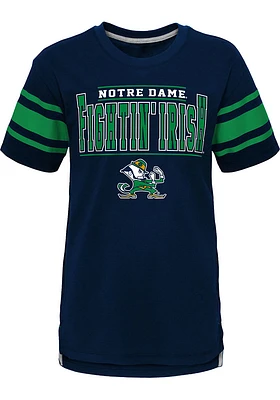Notre Dame Fighting Irish Boys Navy Blue Huddle Up Short Sleeve Fashion Tee
