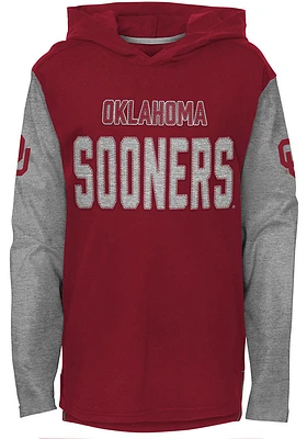 Oklahoma Sooners Youth Cardinal Heritage Hooded Long Sleeve T-Shirt