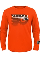 Philadelphia Flyers Youth Orange Cracked Ice Long Sleeve T-Shirt
