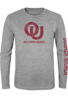 Oklahoma Sooners Youth Grey Slogan Sleeve Long T-Shirt