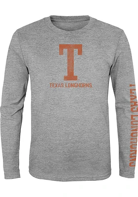 Texas Longhorns Youth Grey Slogan Sleeve Long T-Shirt