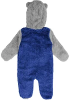 Kansas Jayhawks Baby Blue Game Nap Teddy Fleece Loungewear One Piece Pajamas