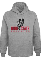 Ohio State Buckeyes Youth Grey Vault Large Logo Long Sleeve Hoodie