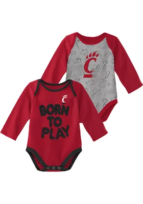 Cincinnati Bearcats Baby Red Born To Play LS 2PK One Piece