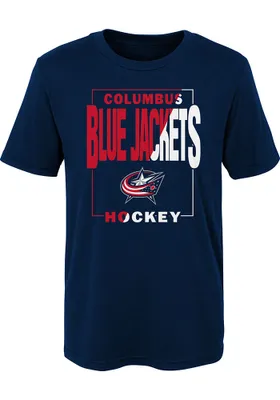 Columbus Blue Jackets Boys Navy Coin Toss Short Sleeve T-Shirt