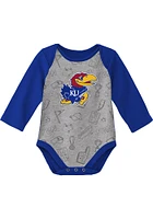 Kansas Jayhawks Baby Blue Born To Play LS 2PK One Piece