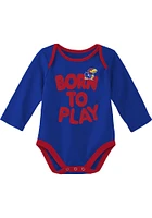 Kansas Jayhawks Baby Blue Born To Play LS 2PK One Piece
