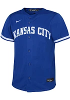Salvador Perez  Kansas City Royals Boys Blue Alt 3 Replica Baseball Jersey
