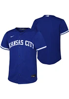 Nike KC Royals Boys Blue Alt 3 Replica Blank Baseball Jersey