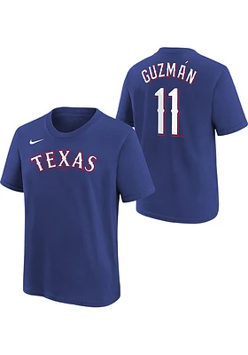Ronald Guzman Texas Rangers Youth Blue Home NN Player Tee