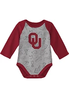 Oklahoma Sooners Baby Red Born To Play LS 2PK One Piece