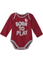 Oklahoma Sooners Baby Red Born To Play LS 2PK One Piece