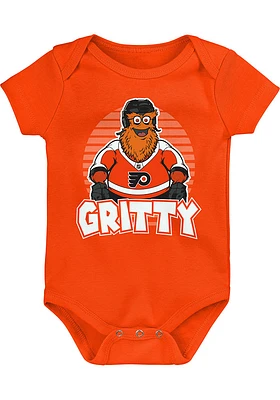Outer Stuff Gritty Philadelphia Flyers Baby Orange Mascot Spirit Short Sleeve One Piece