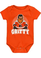 Outer Stuff Gritty Philadelphia Flyers Baby Orange Mascot Spirit Short Sleeve One Piece