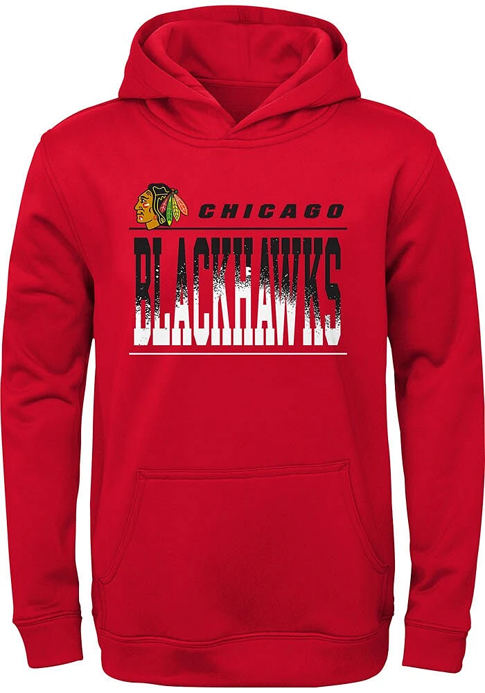 Chicago Blackhawks Youth Red Play By Long Sleeve Hoodie