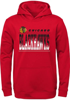 Chicago Blackhawks Youth Red Play By Long Sleeve Hoodie