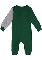 Michigan State Spartans Baby Green Half Time Coverall Long Sleeve One Piece